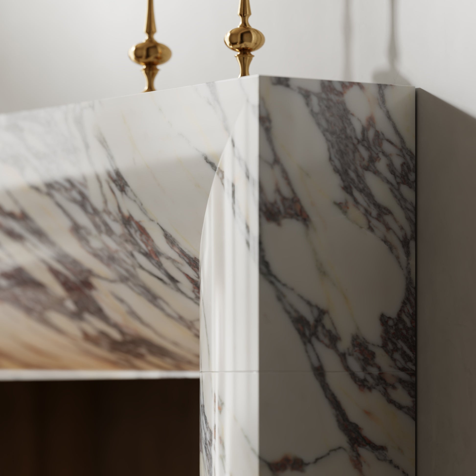 Clermont Calacatta Viola Honed Marble Fireplace 1600mm