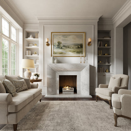 Clermont Carrara Honed Marble Fireplace 1600mm