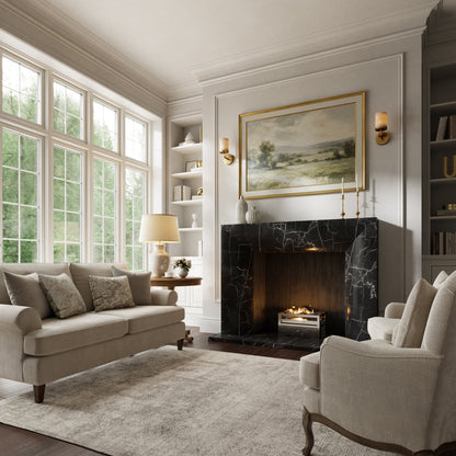 Clermont Nero Marquina Honed Marble Fireplace 1600mm