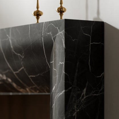 Clermont Nero Marquina Honed Marble Fireplace 1600mm