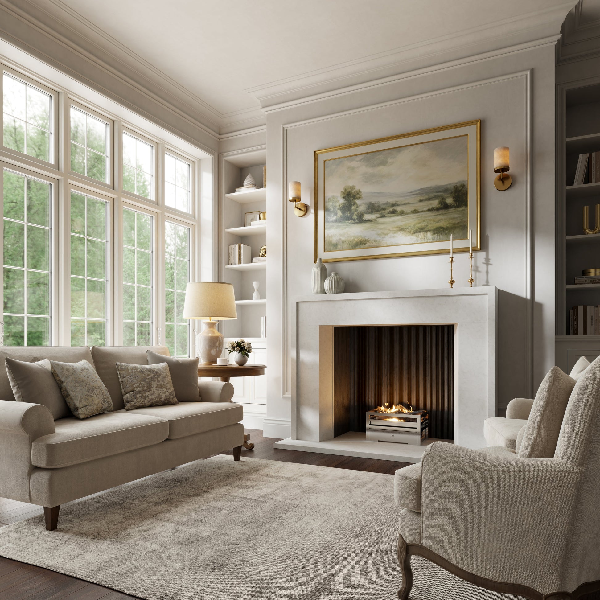 Collingham Beige Limestone Honed Marble Fireplace 1600mm