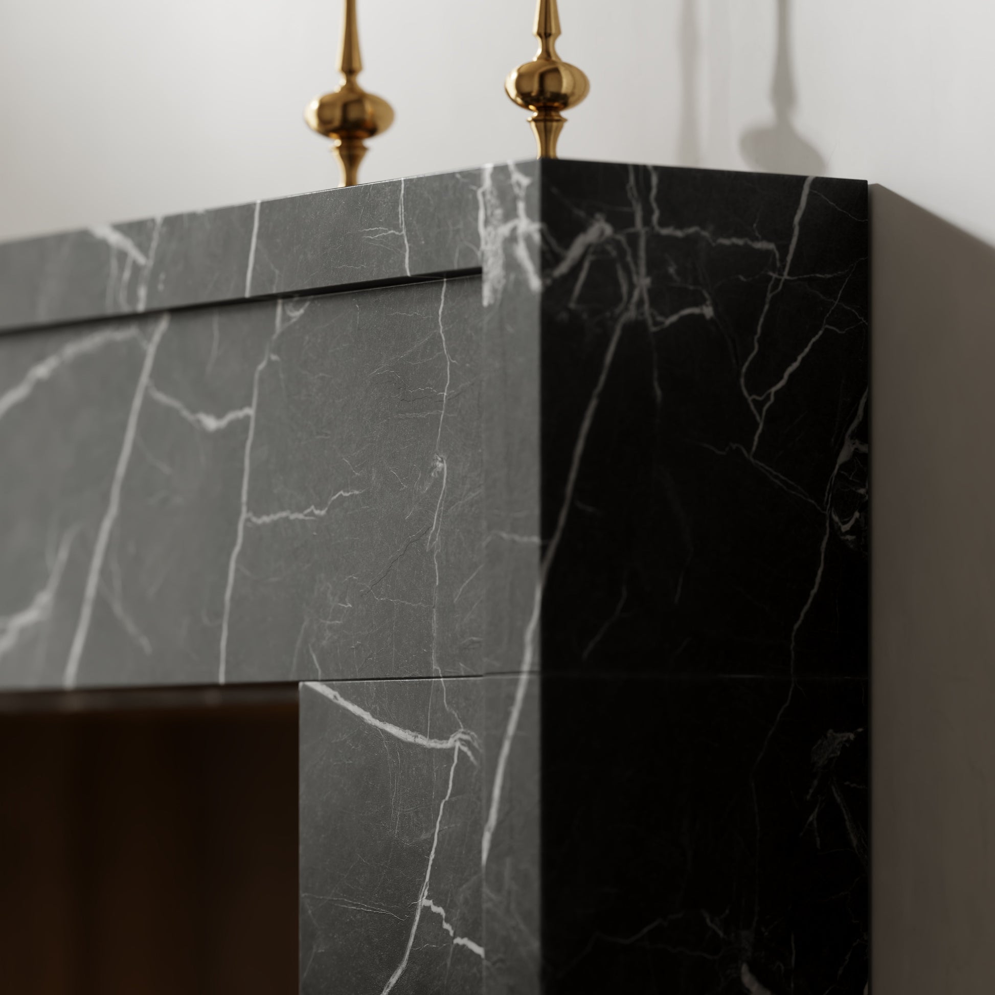 Collingham Nero Marquina Honed Marble Fireplace 1600mm