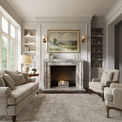 Corinthia Arabescato Honed Marble Fireplace 1600mm