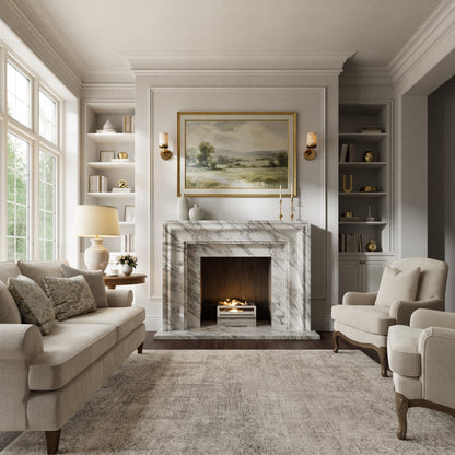 Corinthia Arabescato Honed Marble Fireplace 1600mm