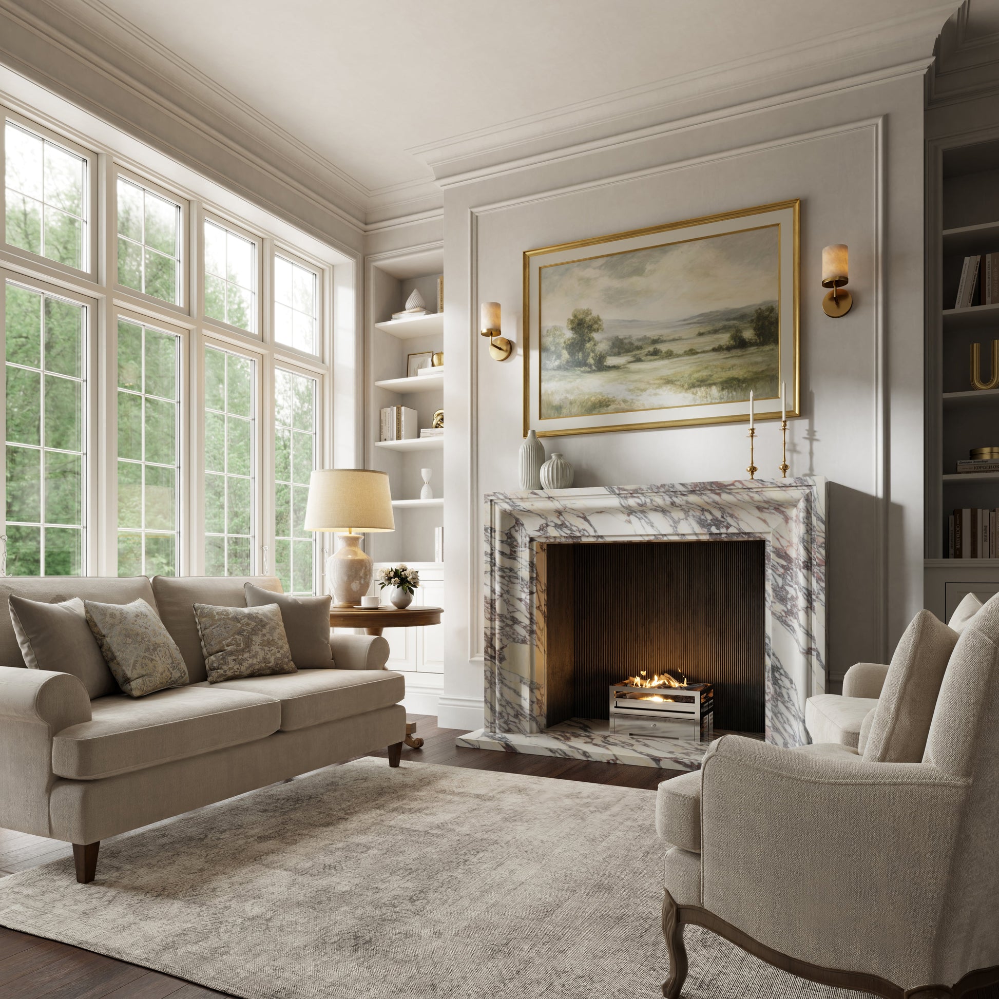 Corinthia Calacatta Viola Honed Marble Fireplace 1600mm