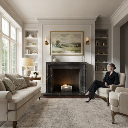 Corinthia Pietra Grey Honed Marble Fireplace 1600mm