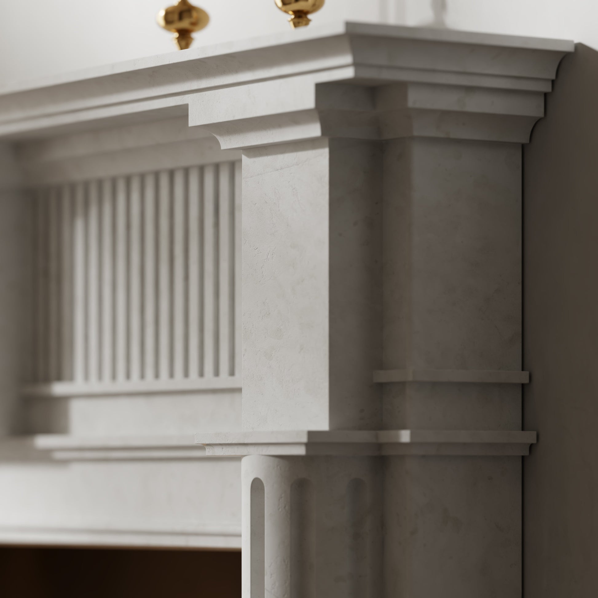 Madeleine Beige Limestone Honed Marble Fireplace 1830mm
