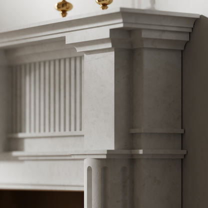 Madeleine Beige Limestone Honed Marble Fireplace 1830mm