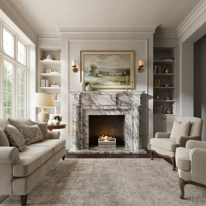 Madeleine Calacatta Viola Honed Marble Fireplace 1830mm