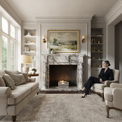 Madeleine Calacatta Viola Honed Marble Fireplace 1830mm
