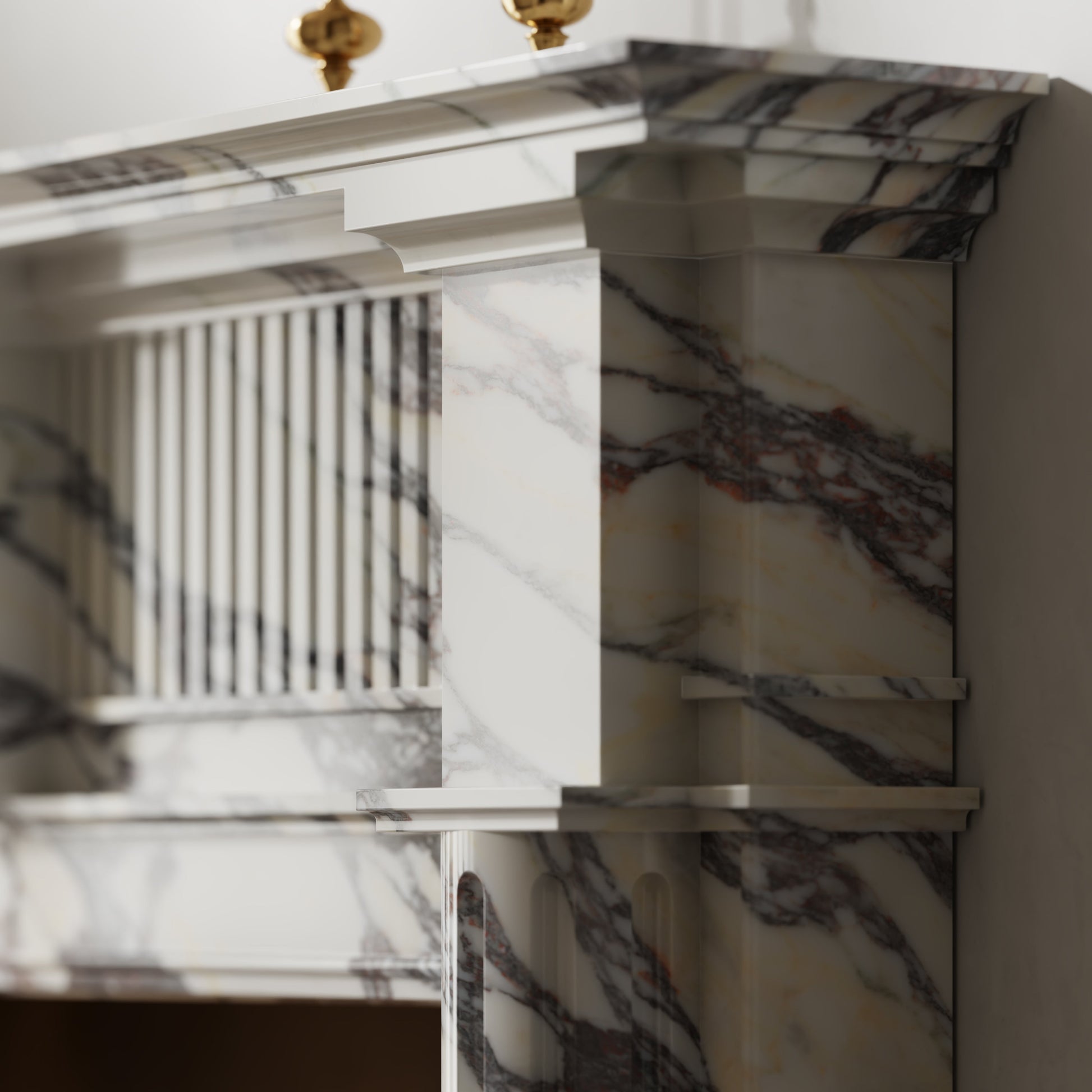 Madeleine Calacatta Viola Honed Marble Fireplace 1830mm
