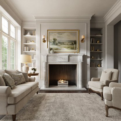 Madeleine Carrara Honed Marble Fireplace 1830mm