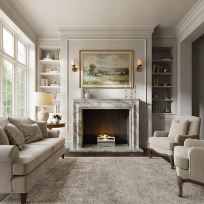 Monarch Arabescato Honed Marble Fireplace 1680mm