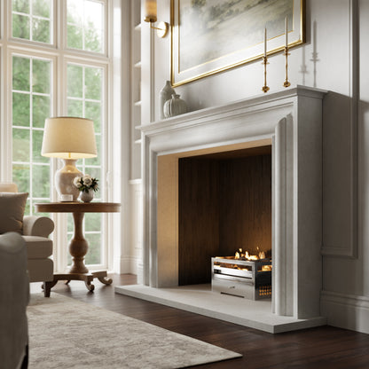 Monarch Beige Limestone Honed Marble Fireplace 1680mm