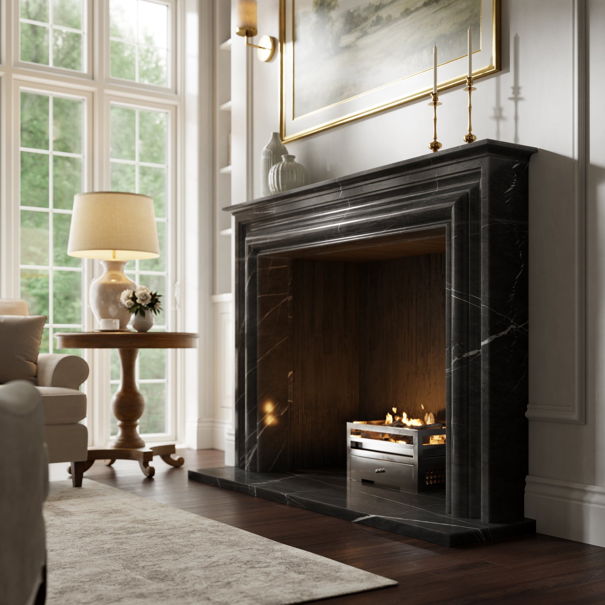 Monarch Pietra Grey Honed Marble Fireplace 1680mm