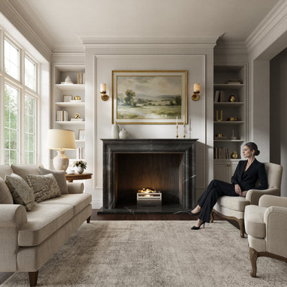 Monarch Pietra Grey Honed Marble Fireplace 1680mm