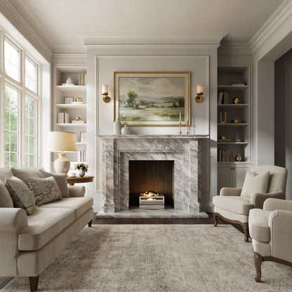 Renais Arabescato Honed Marble Fireplace 1900mm