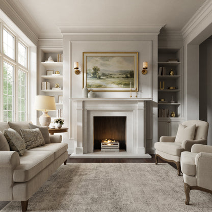 Renais Beige Limestone Honed Marble Fireplace 1900mm