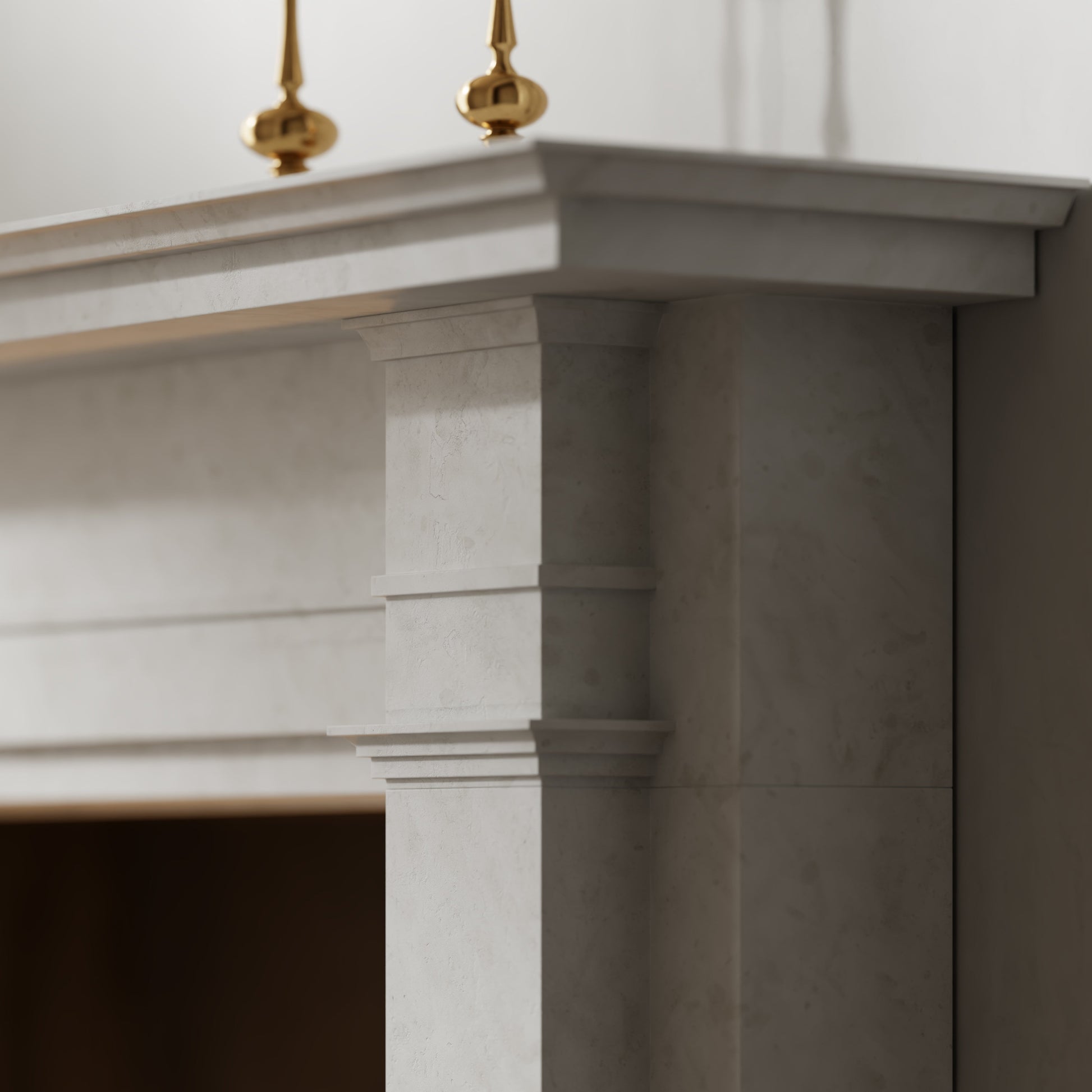 Renais Beige Limestone Honed Marble Fireplace 1900mm