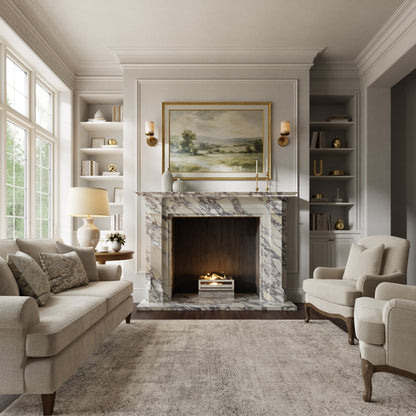 Renais Calacatta Viola Honed Marble Fireplace 1900mm