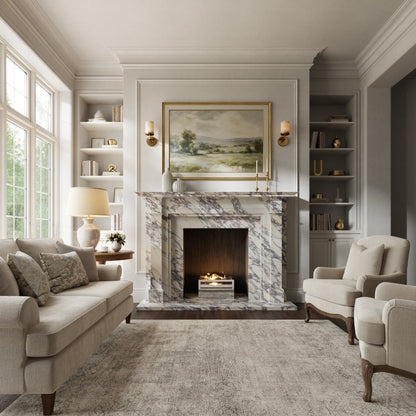 Renais Calacatta Viola Honed Marble Fireplace 1900mm