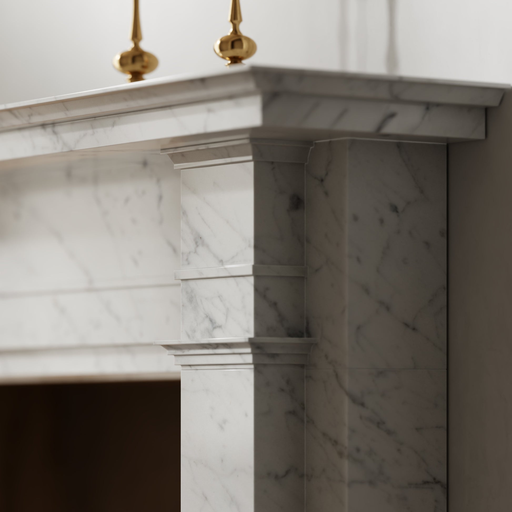 Renais Carrara Honed Marble Fireplace 1900mm