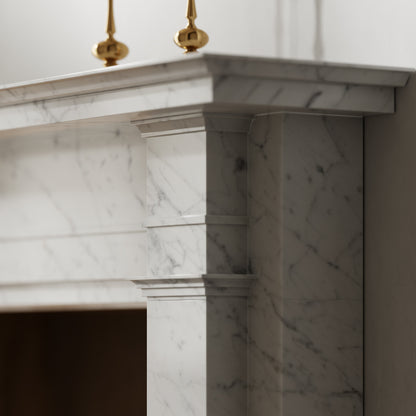Renais Carrara Honed Marble Fireplace 1900mm
