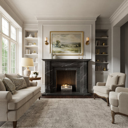 Renais Pietra Grey Honed Marble Fireplace 1900mm