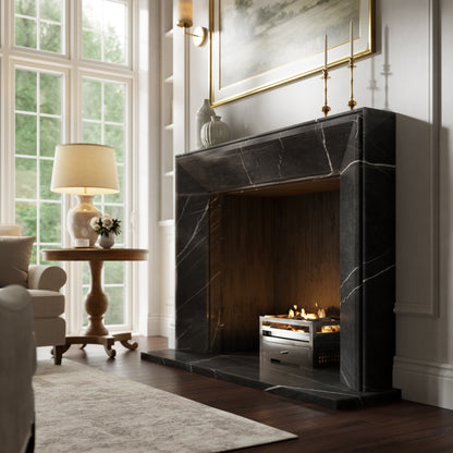 Reve Pietra Grey Honed Marble Fireplace 1600mm