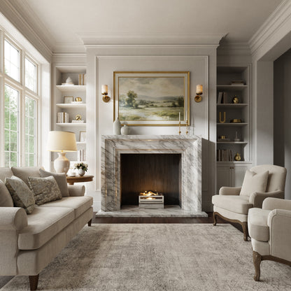 Valois Arabescato Honed Marble Fireplace 1700mm