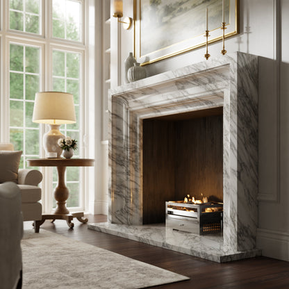 Valois Arabescato Honed Marble Fireplace 1700mm