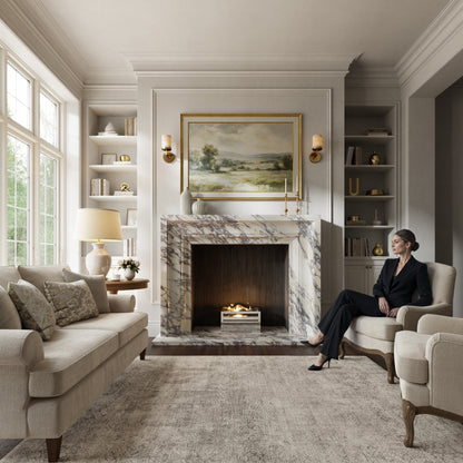 Valois Calacatta Viola Honed Marble Fireplace 1700mm