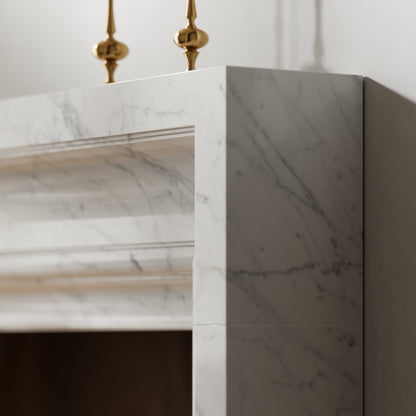 Valois Carrara Honed Marble Fireplace 1700mm
