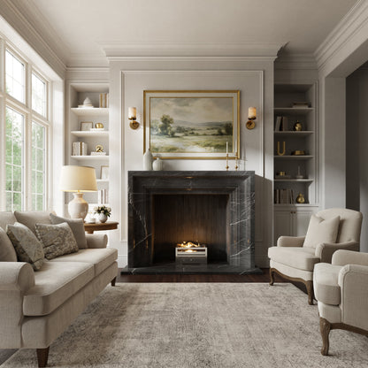 Valois Pietra Grey Honed Marble Fireplace 1700mm
