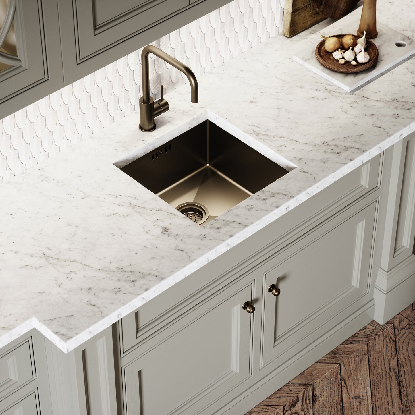 Flow Single Lever Kitchen Mixer Tap Brushed Bronze