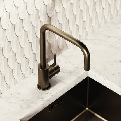 Flow Single Lever Kitchen Mixer Tap Brushed Bronze