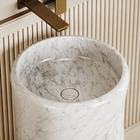 Grandeur Carrara Marble Freestanding Basin 400mm