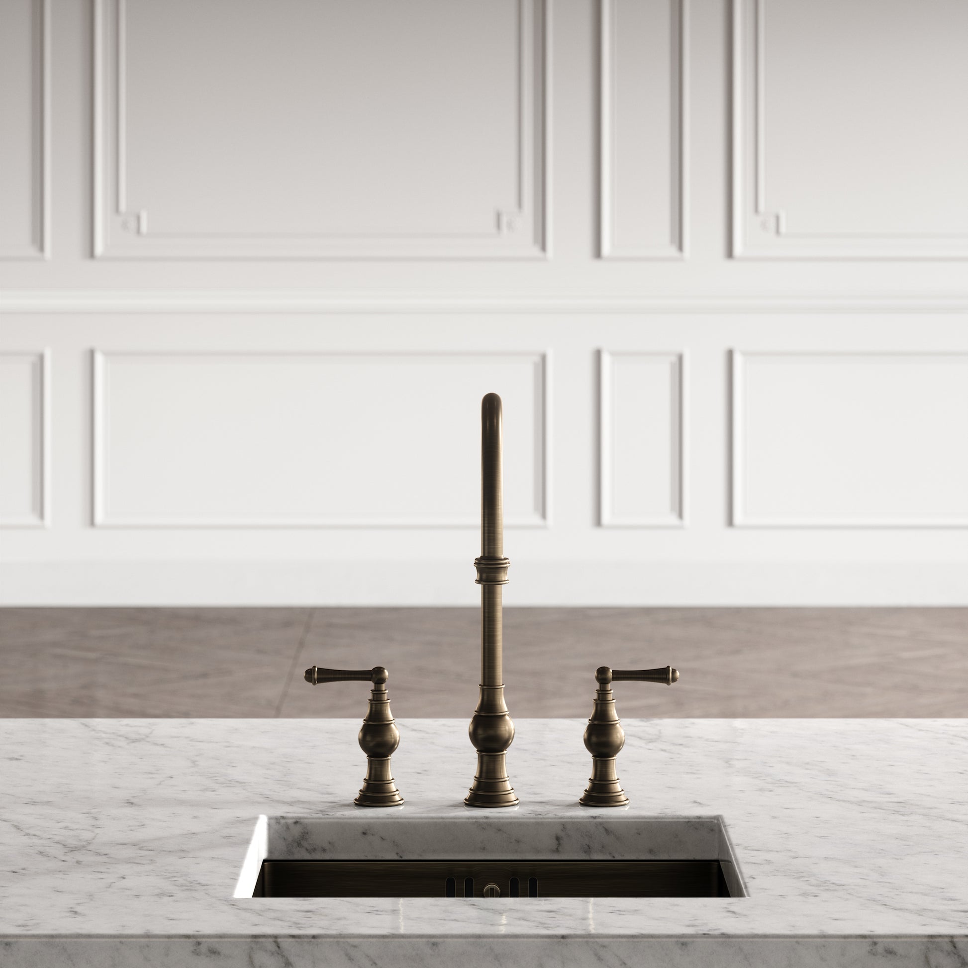Grantley 3-Hole Traditional Kitchen Tap Brushed Bronze