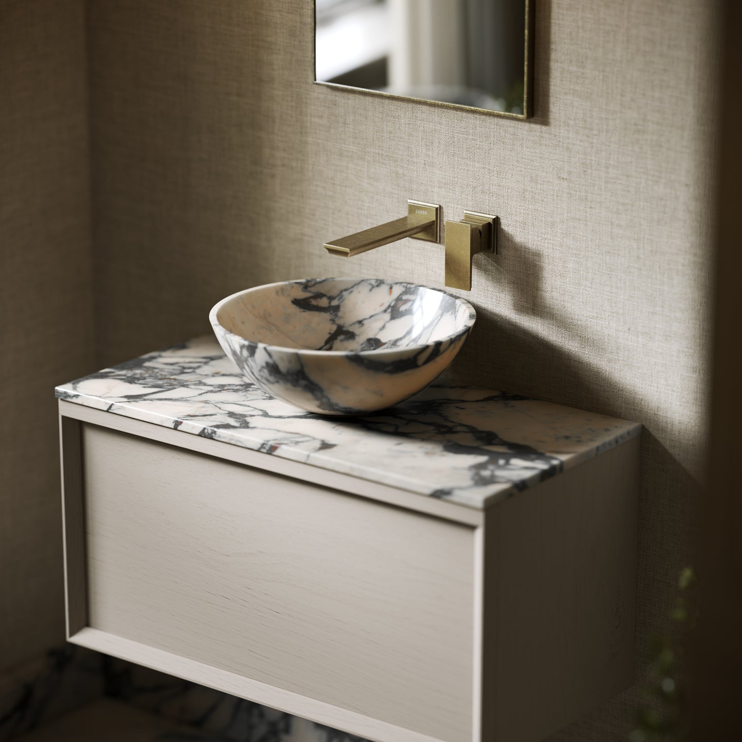 Italia Calacatta Viola Marble Countertop Basin 400mm