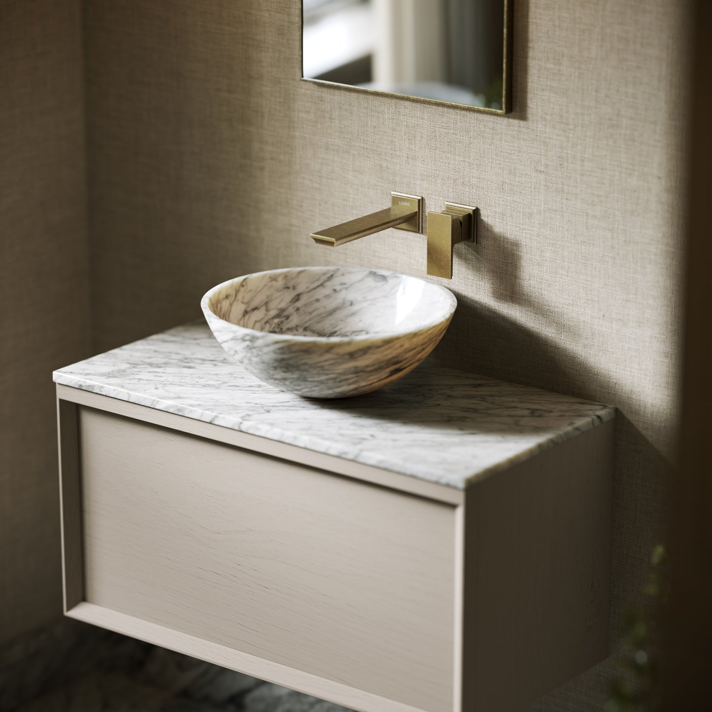 Italia Carrara Marble Countertop Basin 400mm
