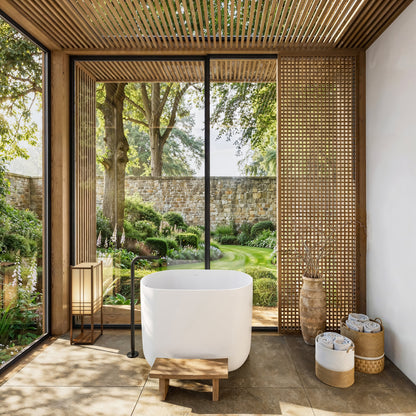 Lusso Light Kumo Freestanding Japanese Soaking Bath 1000mm