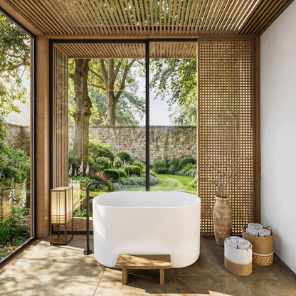 Lusso Light Zen Freestanding Japanese Soaking Bath 1350mm