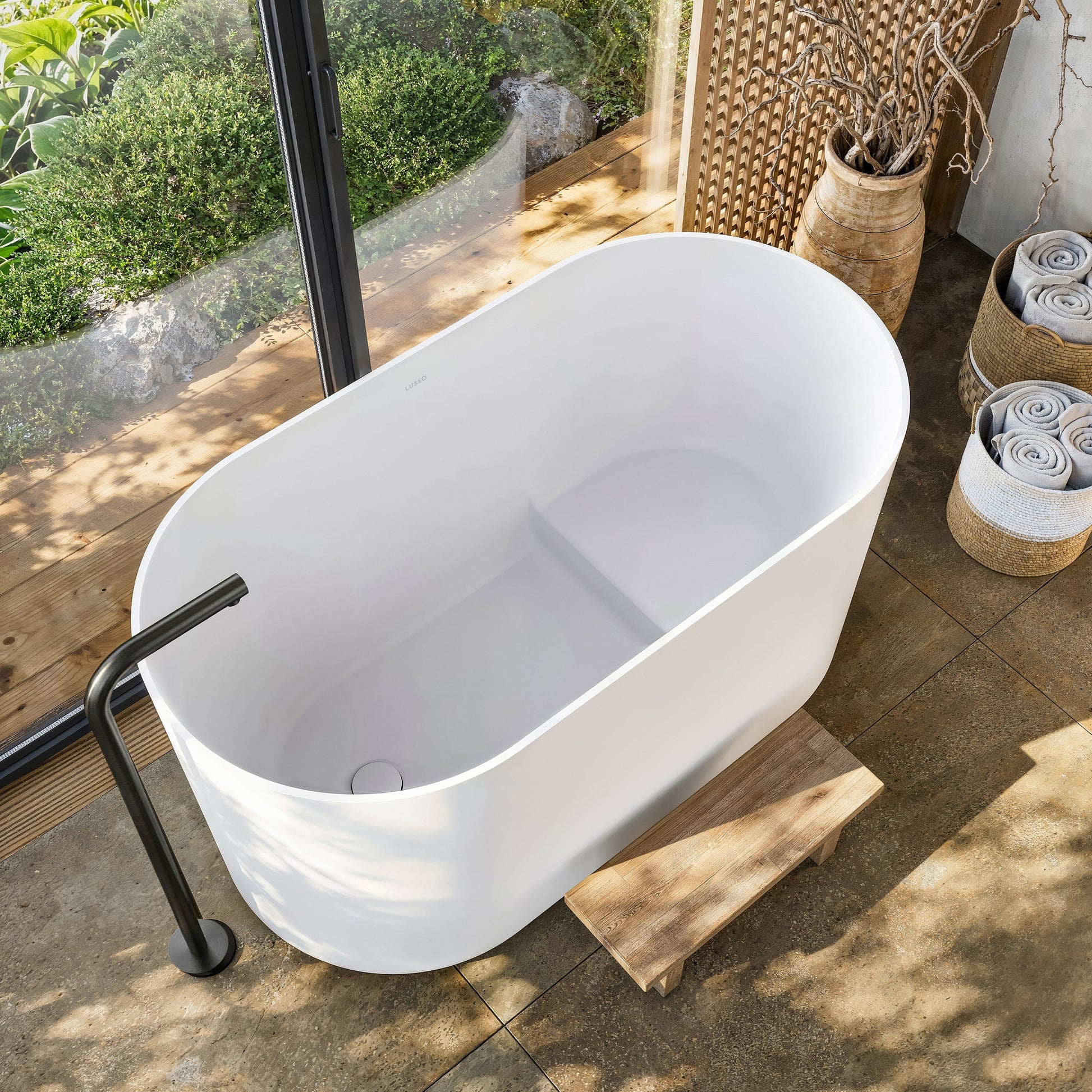 Lusso Light Zen Freestanding Japanese Soaking Bath 1350mm
