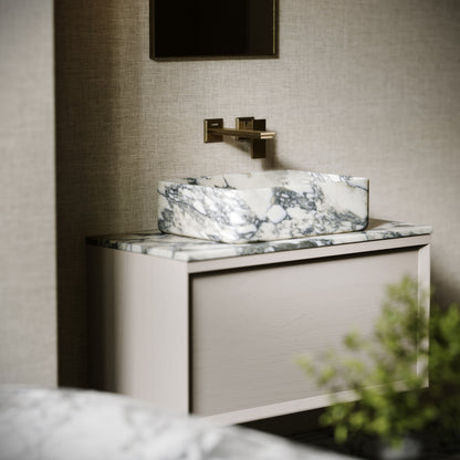 Kudos Arabescato Marble Countertop Basin 455mm