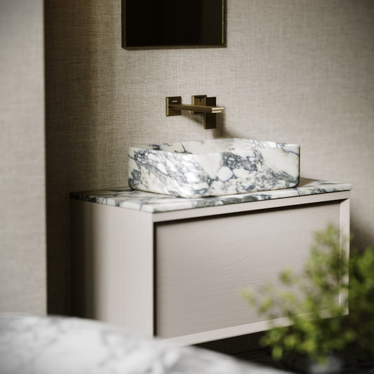 Kudos Arabescato Marble Countertop Basin 455mm