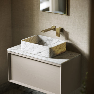 Kudos Carrara Marble Countertop Basin 455mm