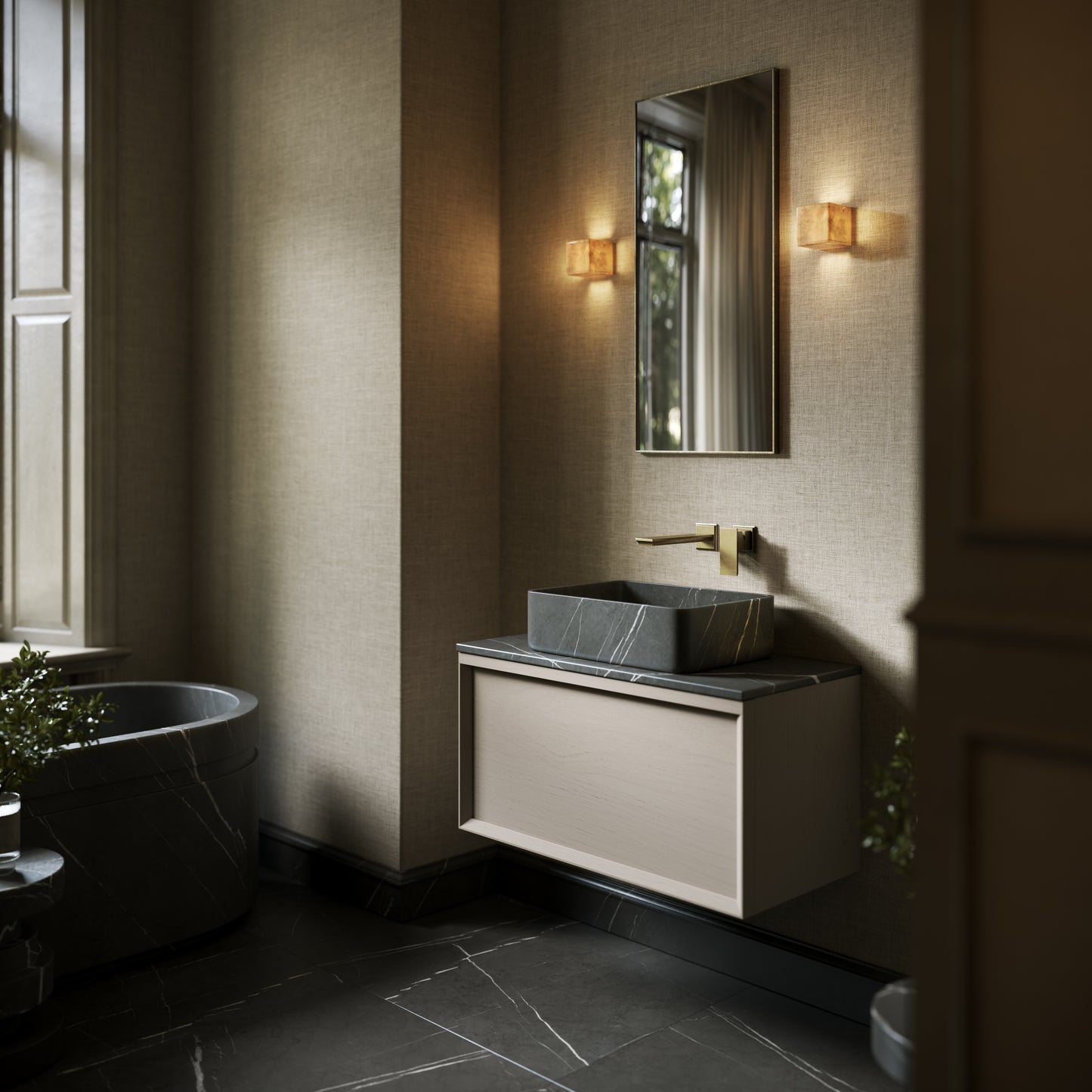 Kudos Pietra Grey Marble Countertop Basin 455mm