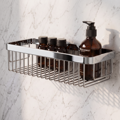 Luxe Chrome Large Shower Storage Basket