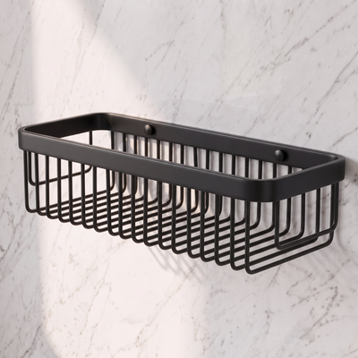 Luxe Matte Black Large Shower Storage Basket