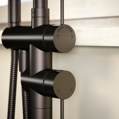 Luxe Deep Bronze Floorstanding Bath Shower Mixer Tap